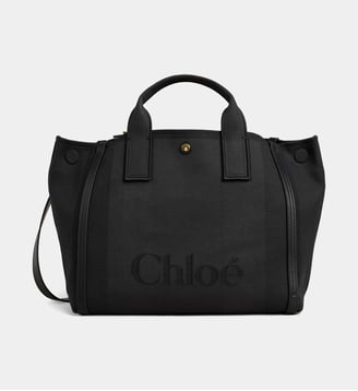 Sac cabas Chloé Carry toile coton - Chloé - Noir