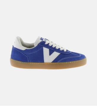 Baskets basses en cuir signature - Victoria - Bleu