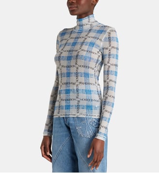 Top fantaisie signature mesh - JW Anderson - Bleu et gris