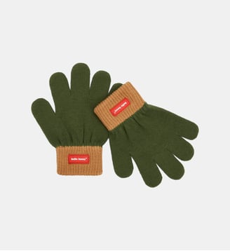 Gants en coton biologique - Hello Hossy - Vert forêt