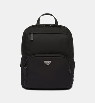 Sac à dos en Re-Nylon et cuir Saffiano - Prada - Noir