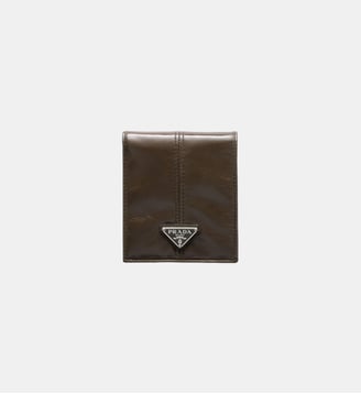 Portefeuille en cuir signature - Prada - Brun