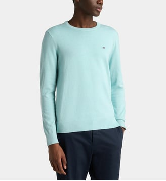 Pull droit en coton - Tommy Hilfiger - Bleu ciel