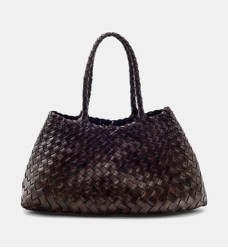Sac cabas tressé Santa Croce - Dragon Diffusion - Marron foncé