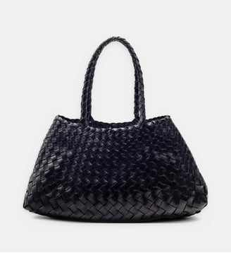 Sac cabas tressé Santa Croce - Dragon Diffusion - Noir