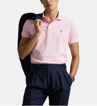 Polo slim en coton pima - Polo Ralph Lauren - Rose clair