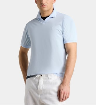 Polo droit en coton piqué - Polo Ralph Lauren - Bleu ciel