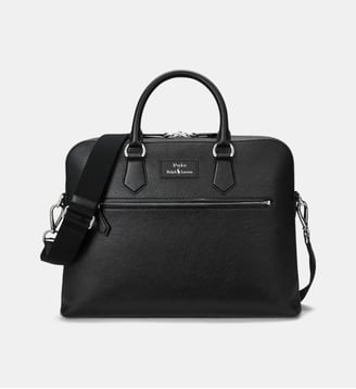 Sac ordinateur en cuir - Polo Ralph Lauren - Noir