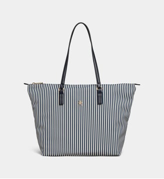 Grand sac cabas Poppy Summer rayures - Tommy Hilfiger - Bleu et blanc