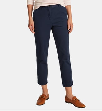 Pantalon chino droit en coton - Tommy Hilfiger - Bleu marine