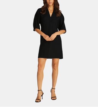 Robe courte en lyocell et lin - Calvin Klein - Noir