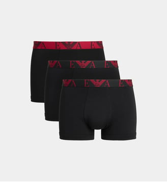 Lot de 3 boxers signature coton stretch - Emporio Armani - Noir