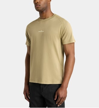 T-shirt droit griffé en coton - Stone Island - Desert