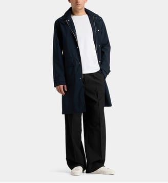 Parka mi longue Mayeul capuche - Officine Générale - Bleu foncé