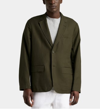 Veste de costume en lin mélangé - Armani Exchange - Kaki foncé