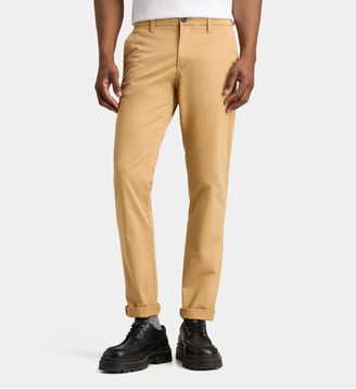 Pantalon slim chino en sergé de coton mélangé - Timberland - Beige foncé