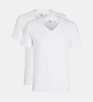 Lot de 2 maillots de corps coton stretch - Mariner - Blanc