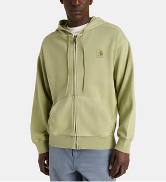 Sweat droit zippé signature Nelson à capuche en coton - Carhartt WIP - Vert clair