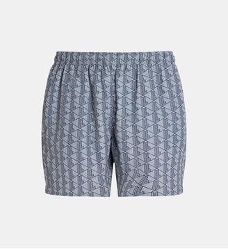 Short de bain droit monogrammes avec suspensoir - Lacoste - Gris clair et gris foncé