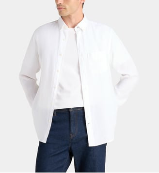 Chemise droite en lin - Gant - Blanc