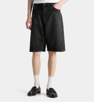 Short monogrammé en denim - Daily Paper - Noir