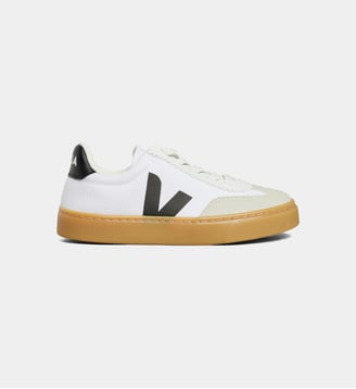 Tennis basses Small Volley canvas bio mixte - Veja - Blanc et noir