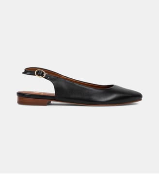 Ballerines sling back Paige en cuir  - Bobbies - Noir