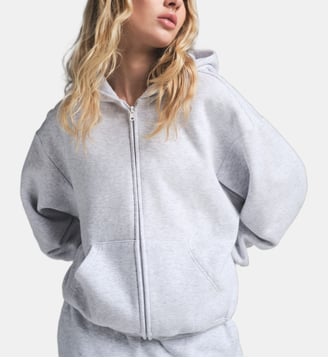 Sweat zippé à capuche Fleece - Skims - Gris