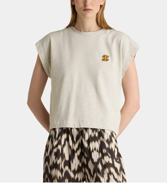 Haut droit Mason en coton bio - By Bar Amsterdam - Gris clair