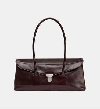 Sac à main Shoulder Gear en cuir - Lemaire - Violet cassis