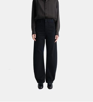 Jean large taille haute en coton denim - Lemaire - Noir