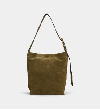 Sac seau Edie cuir velours - Margaux Lonnberg - Kaki