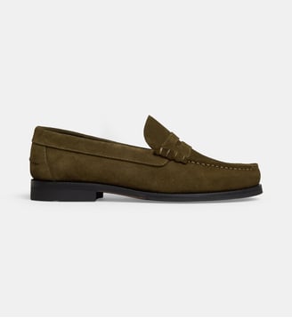 Mocassins Gaetano en cuir velours - Comptoir GL - Kaki