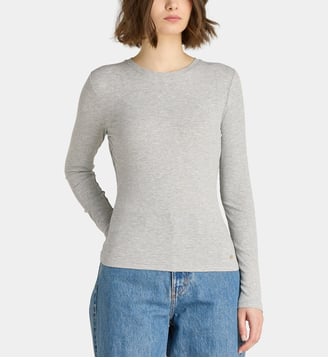 T-shirt ajusté Jo côtelé - Anine Bing - Gris chiné
