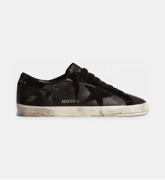 Baskets basses Super-Star en cuir  - Golden Goose - Noir