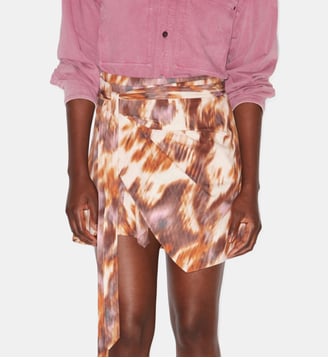 Jupe ajustée Berenice courte en coton - Isabel Marant - Multicolore