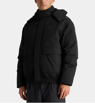 Blouson Ranorak droit en coton mélangé - Galeries Lafayette - Noir