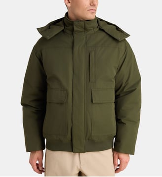 Blouson Ranorak droit en coton mélangé - Galeries Lafayette - Kaki olive
