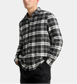 Chemise Rifleck 1 à carreaux en coton - Galeries Lafayette - Noir et blanc