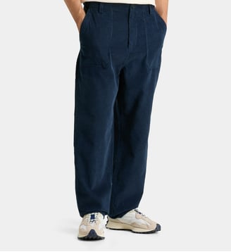 Pantalon Rorkord large décontracté en velours - Galeries Lafayette - Bleu ardoise