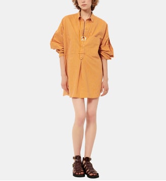 Robe chemise courte Fontella en coton - Sessùn - Orange et jaune