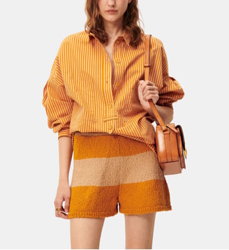 Jupe réversible droite en jersey de coton  - Prada - Orange et jaune
