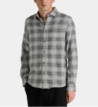 Chemise Rifleck 2 à carreaux en coton - Galeries Lafayette - Gris