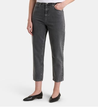 Jean mom crop Mum New  - Galeries Lafayette - Gris moyen