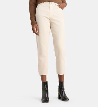Jean mom crop Mum New - Galeries Lafayette - Crème