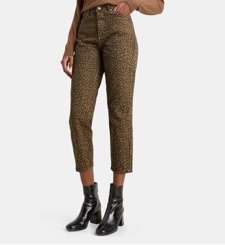 Jean mom crop Mum New - Galeries Lafayette - Marron et noir