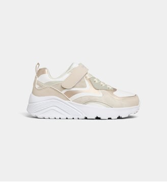 Baskets Basses Uno Lite - Skechers - Blanc et beige