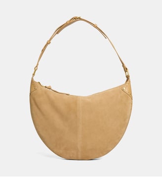 Sac à main Roby en cuir daim avec clous - Galeries Lafayette - Beige sable