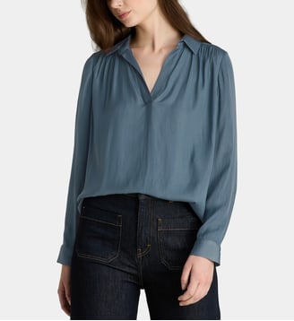 Blouse ample Agnès ML - Galeries Lafayette - Bleu grisé