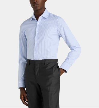Chemise ajustée Msrstri en coton rayée - Galeries Lafayette - Bleu clair